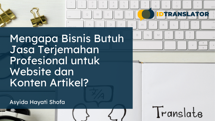 Penerjemah profesional menerjemahkan konten bisnis multibahasa.